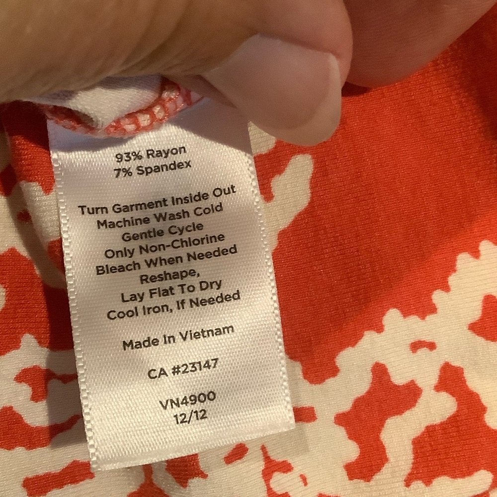 Talbots Coral Summer Women V-Neck crossover front top Size Medium Petite Resale - Picture 14 of 16